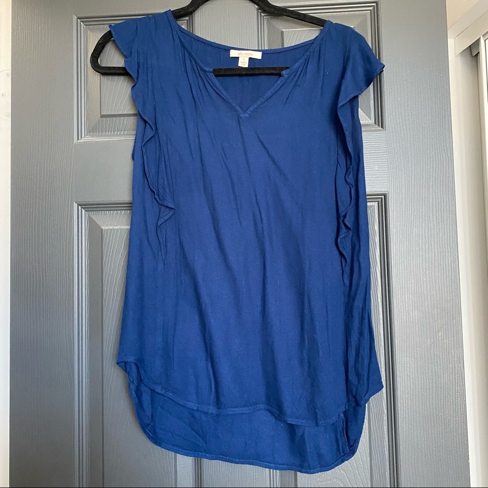 Ella Moss blue flutter sleeve top 💙 size small